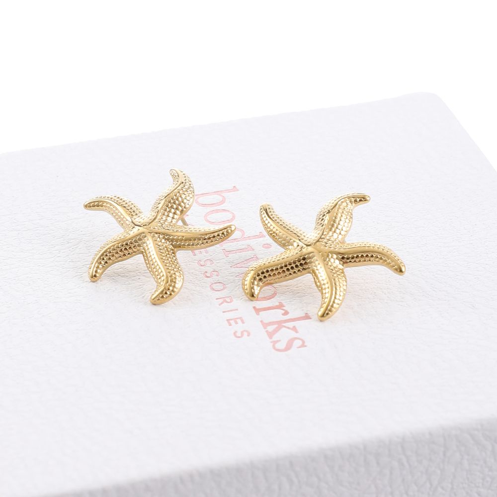 Gold Starfish Earrings