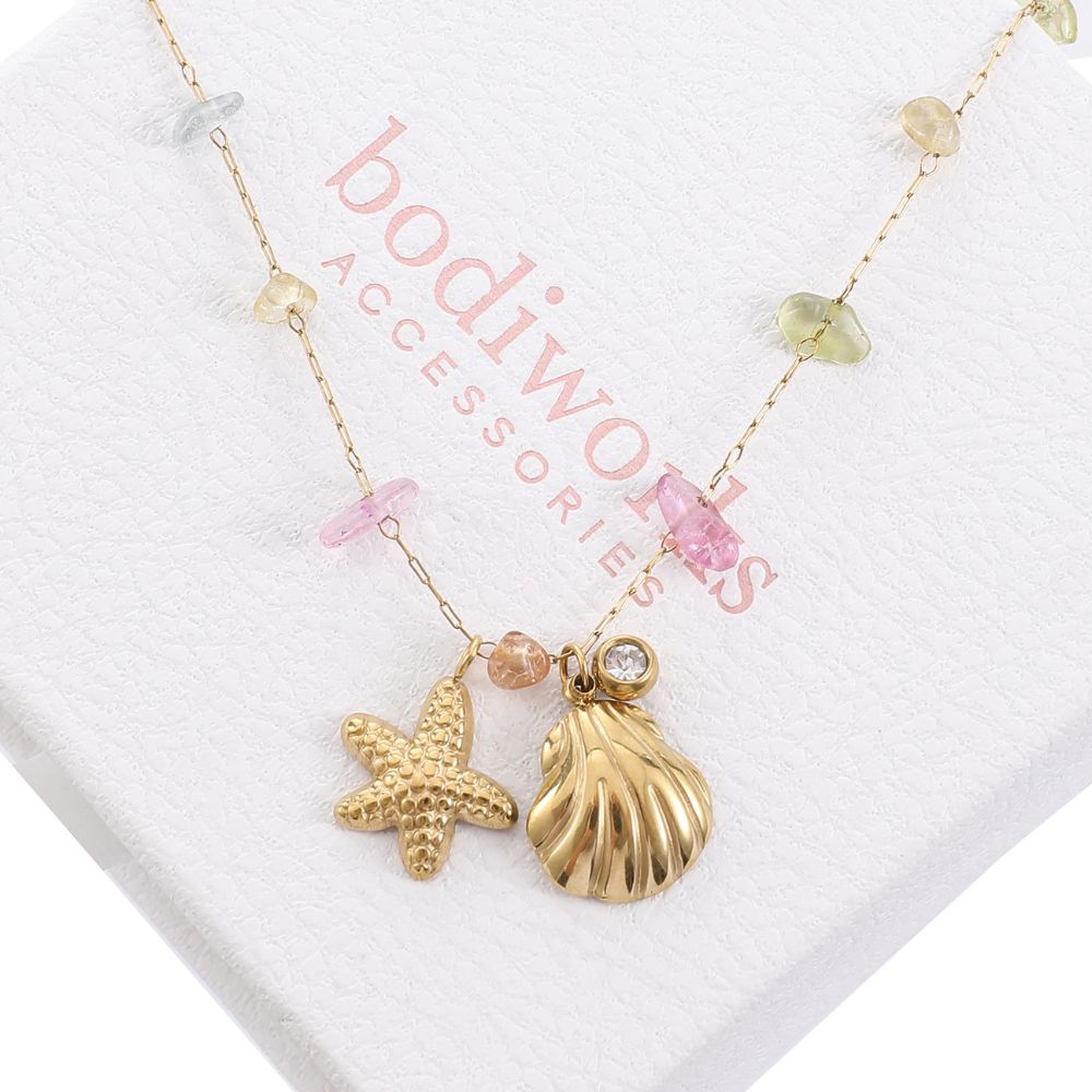 Gold Starfish & Shell Necklace