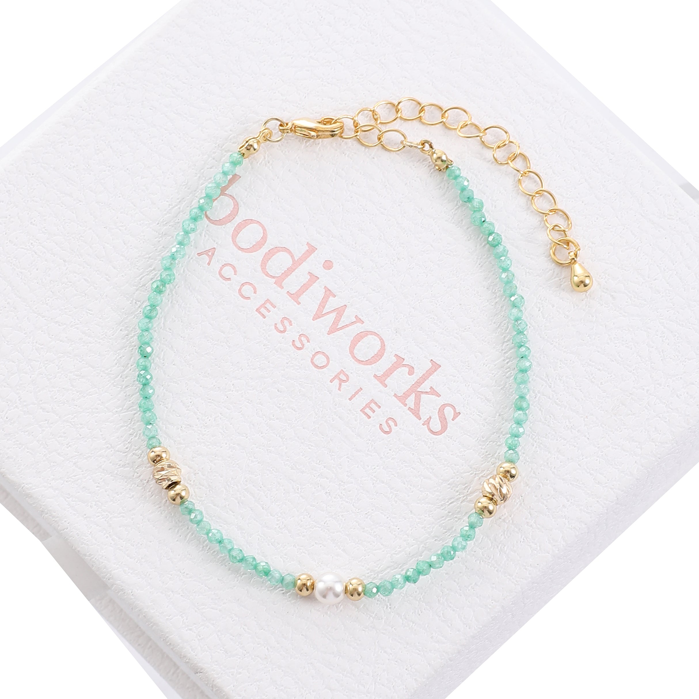 Blue Crystal & Pearl Bracelet