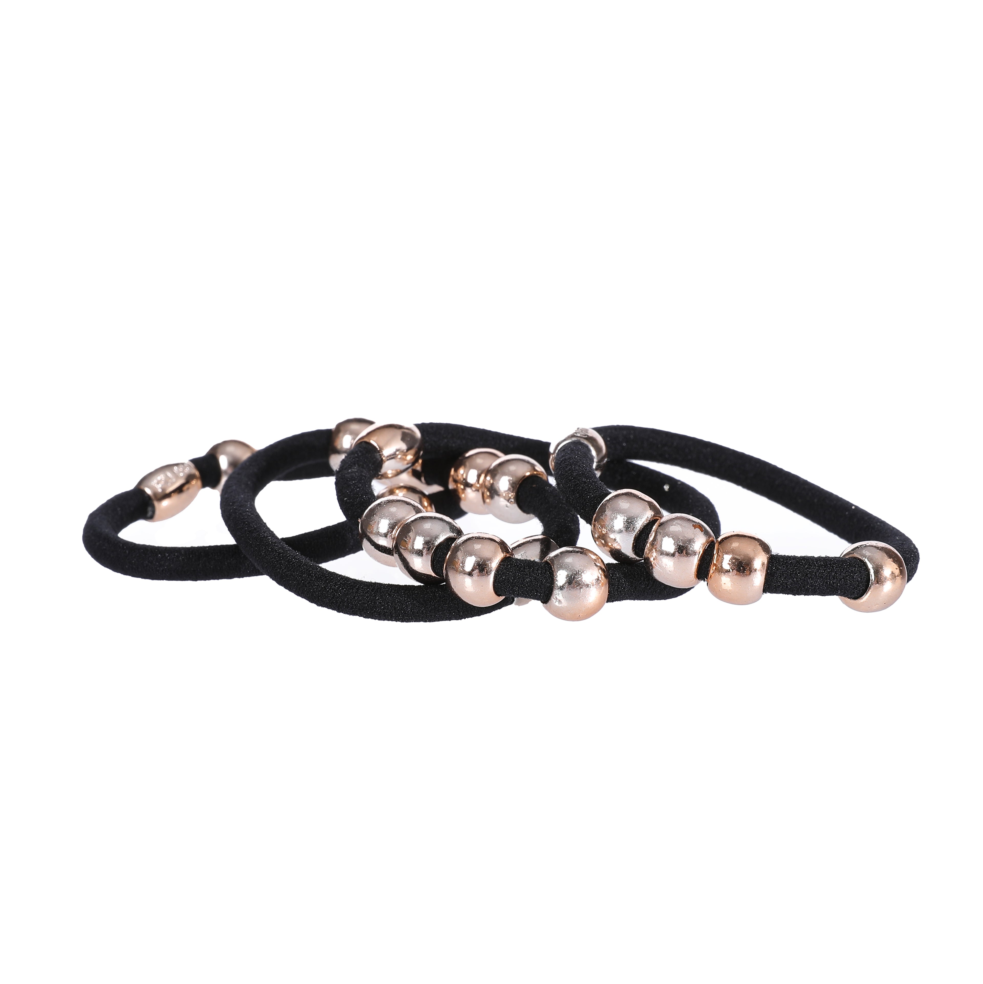Elastics Gold Beads Black
