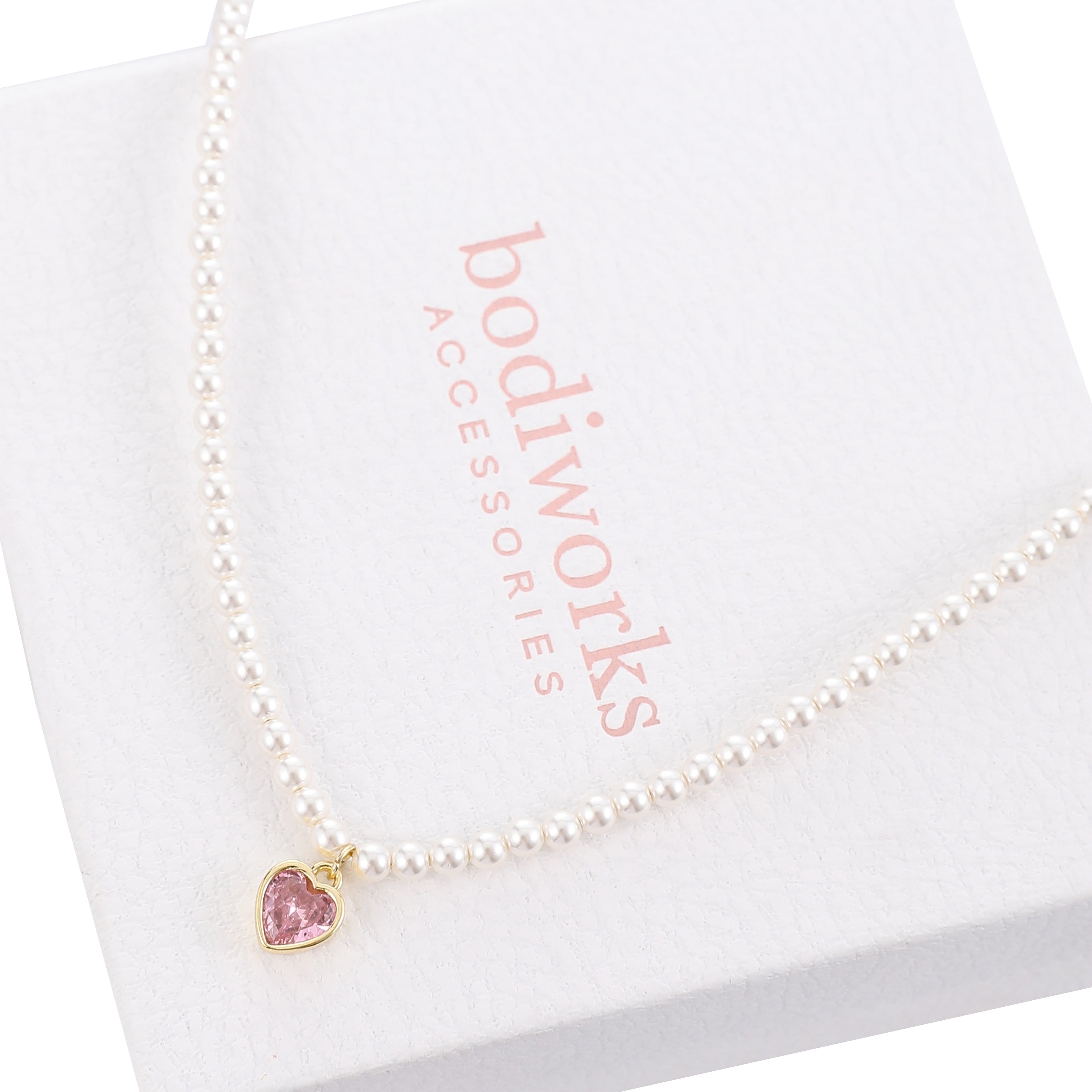 White & Gold Heart Necklace