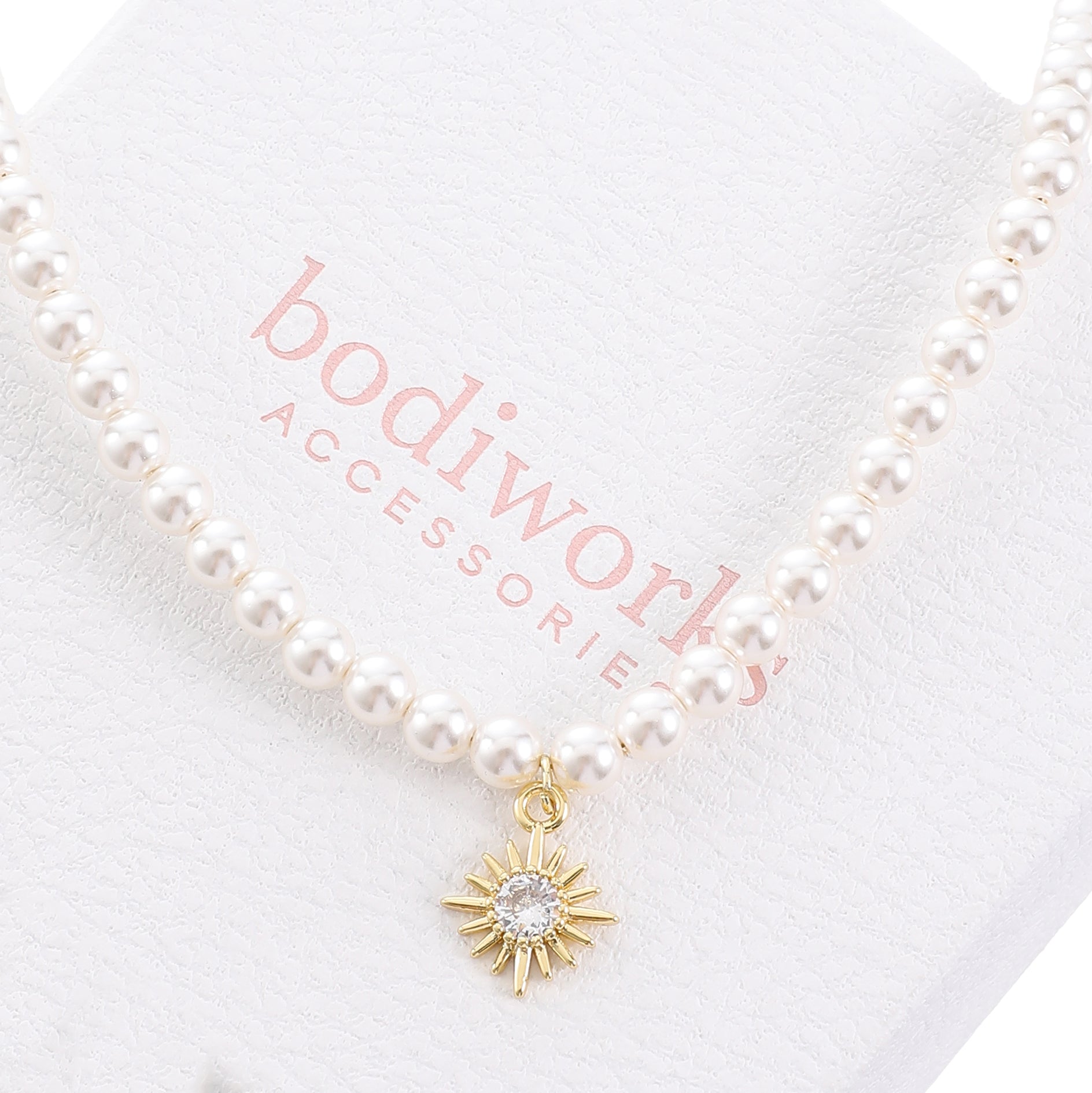 White & Gold Star Necklace