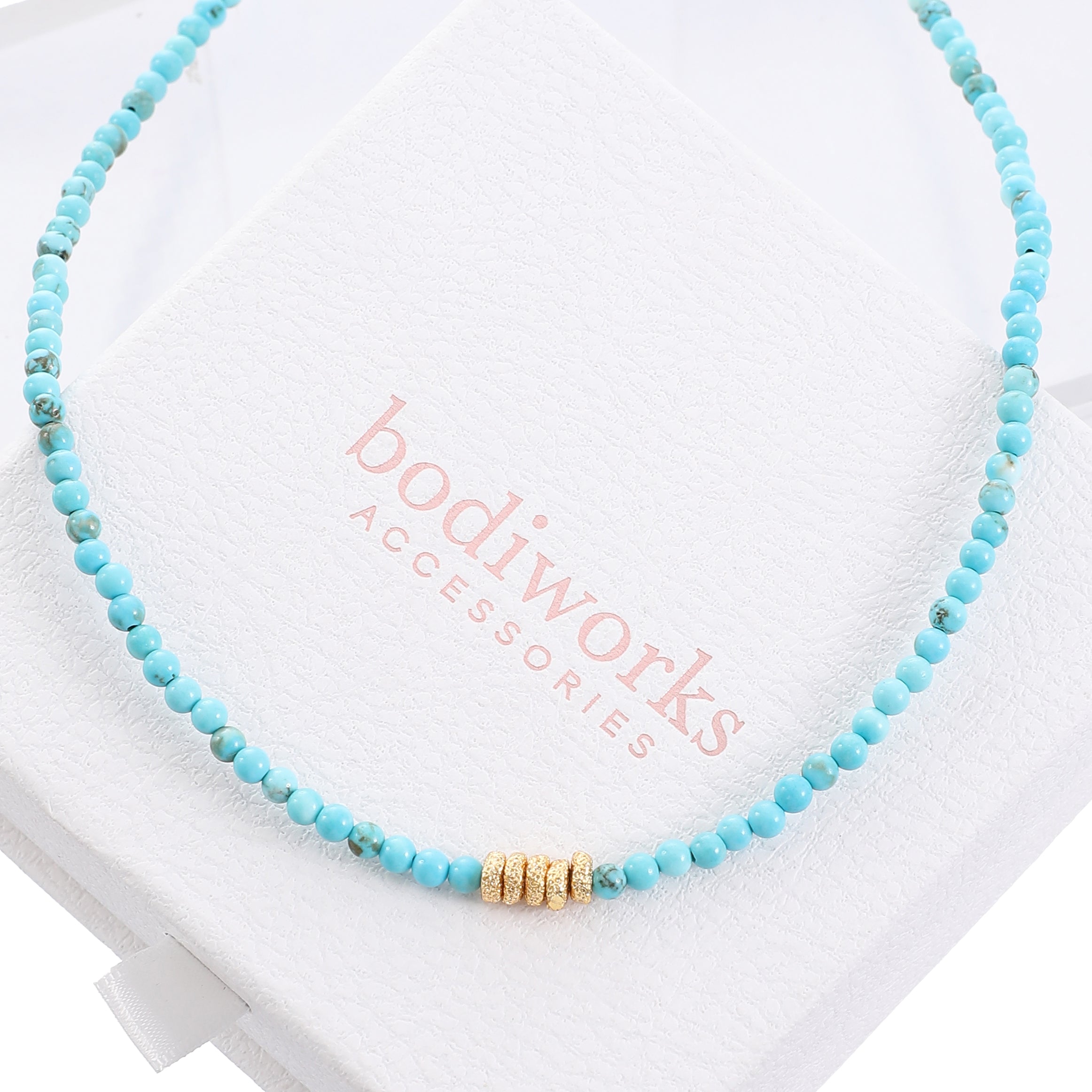 Blue & Gold Beaded Necklace