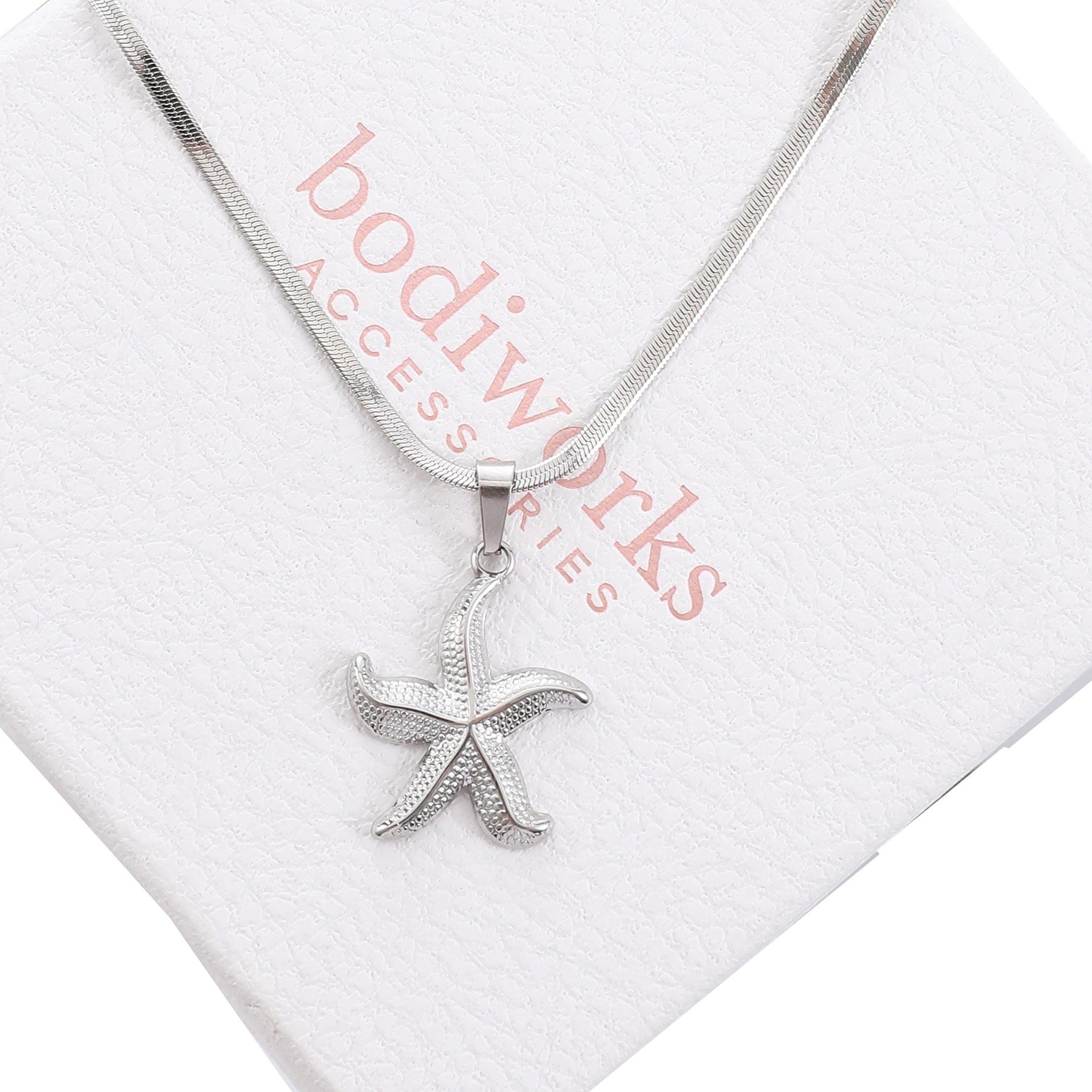 Silver Starfish & Shell Necklace