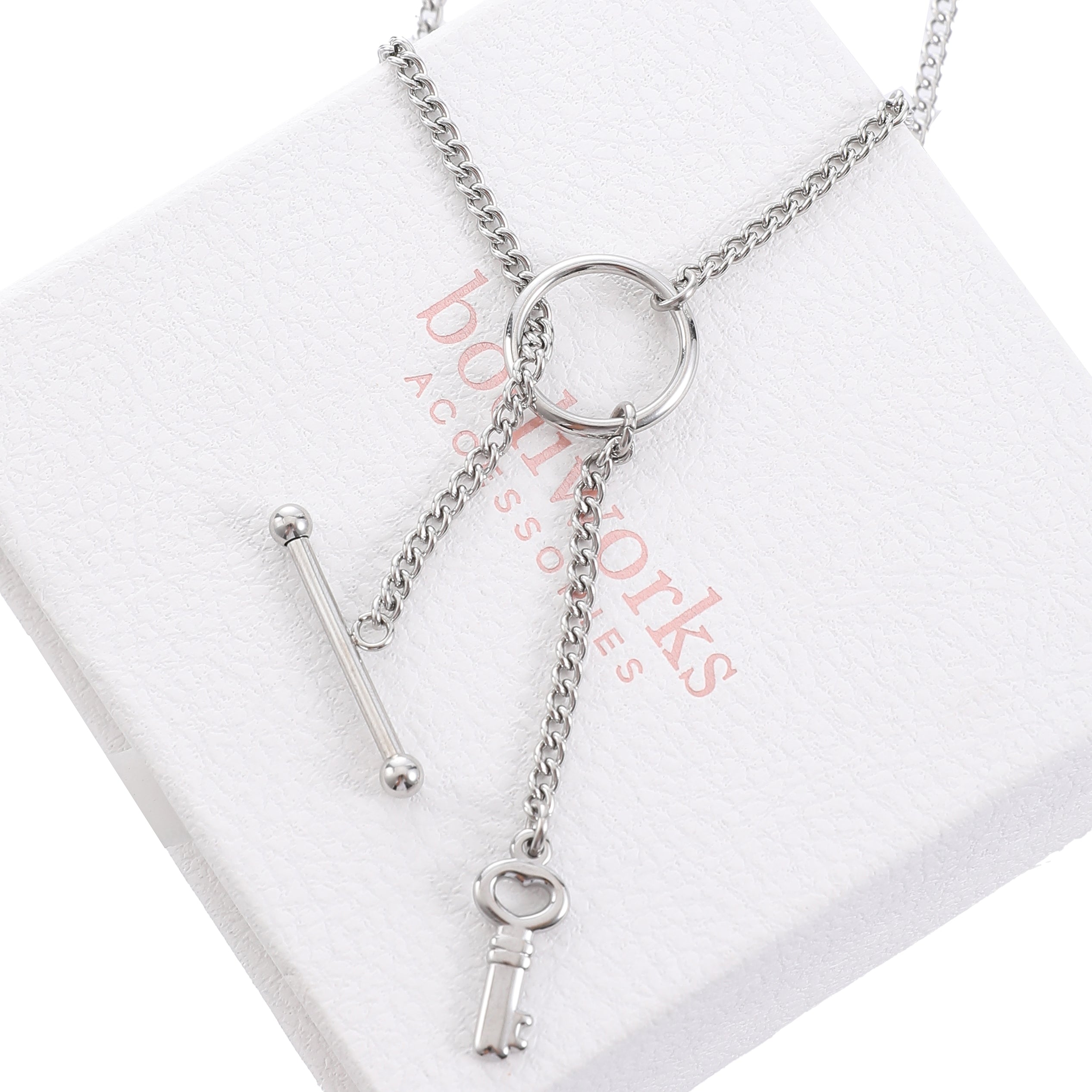 Silver Key Chain Necklace