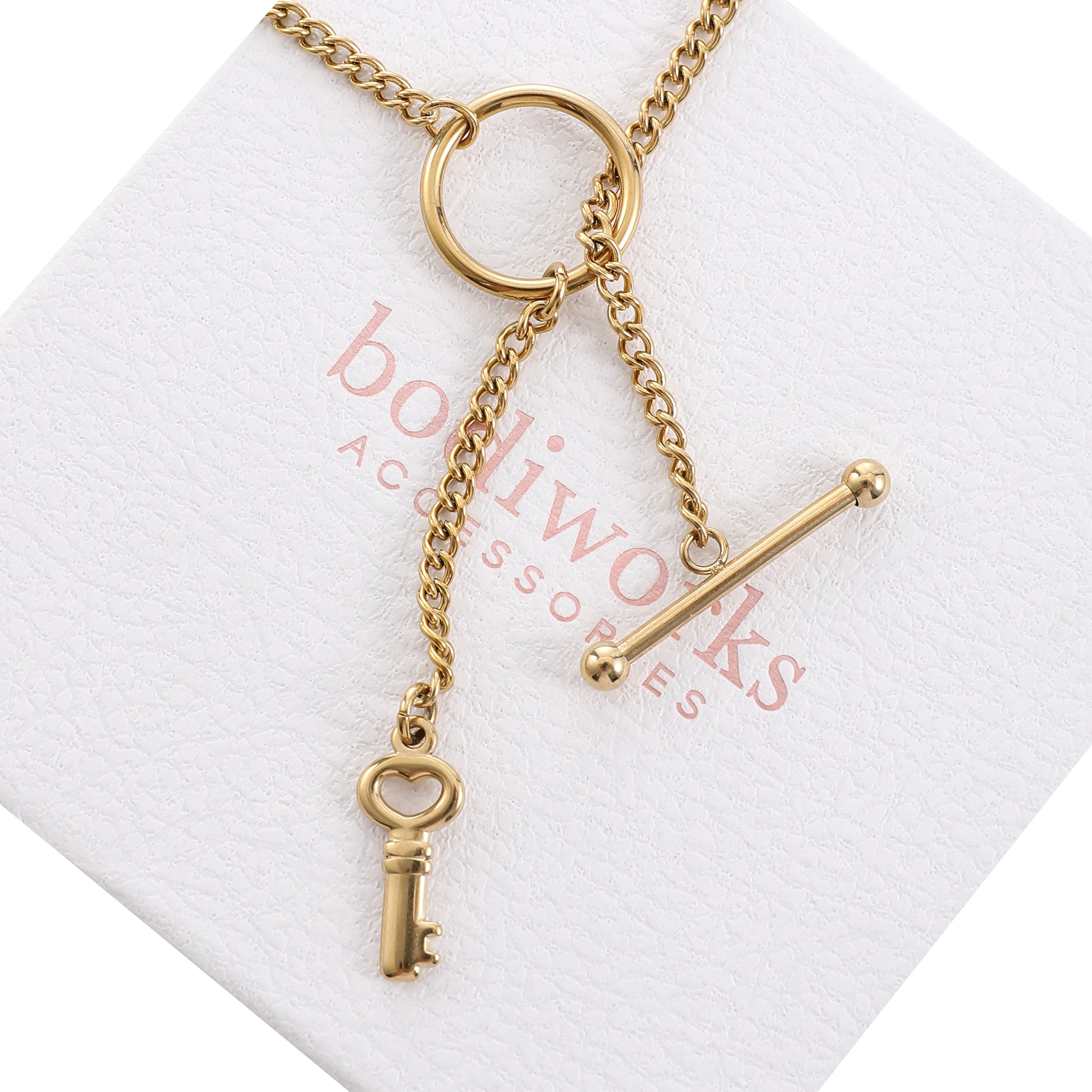 Gold Key Chain Necklace