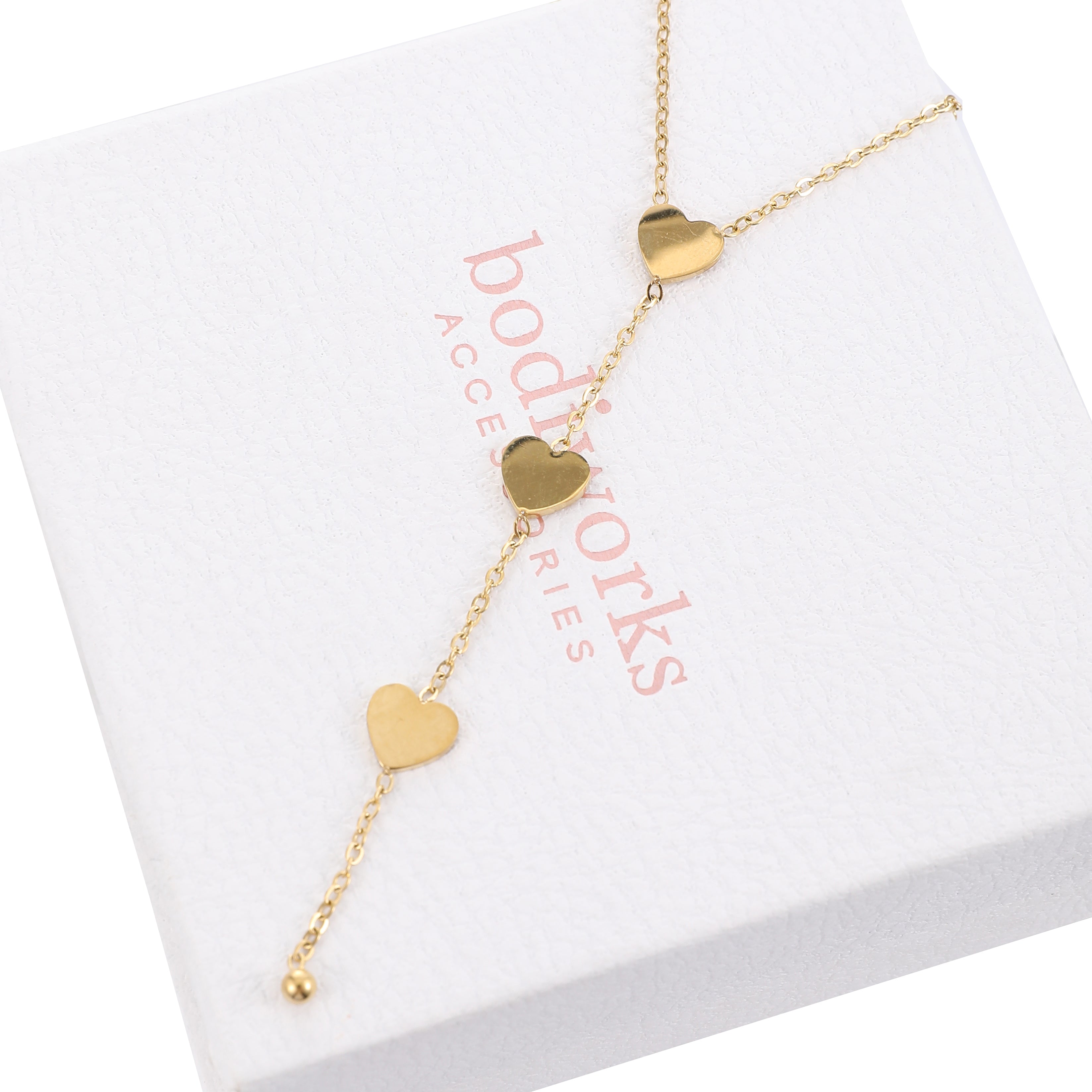 Gold Heart Drop Necklace