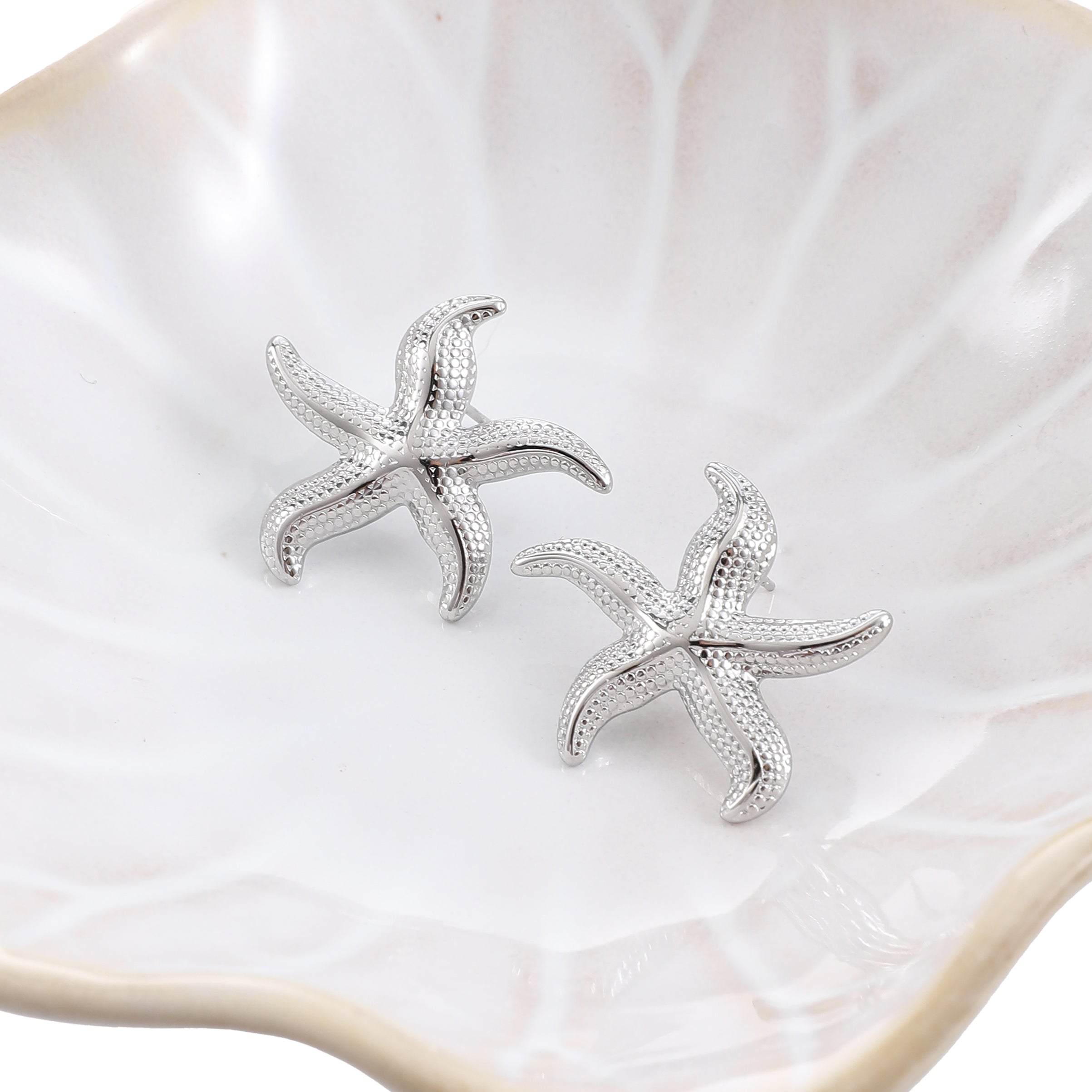 Silver Starfish Earrings