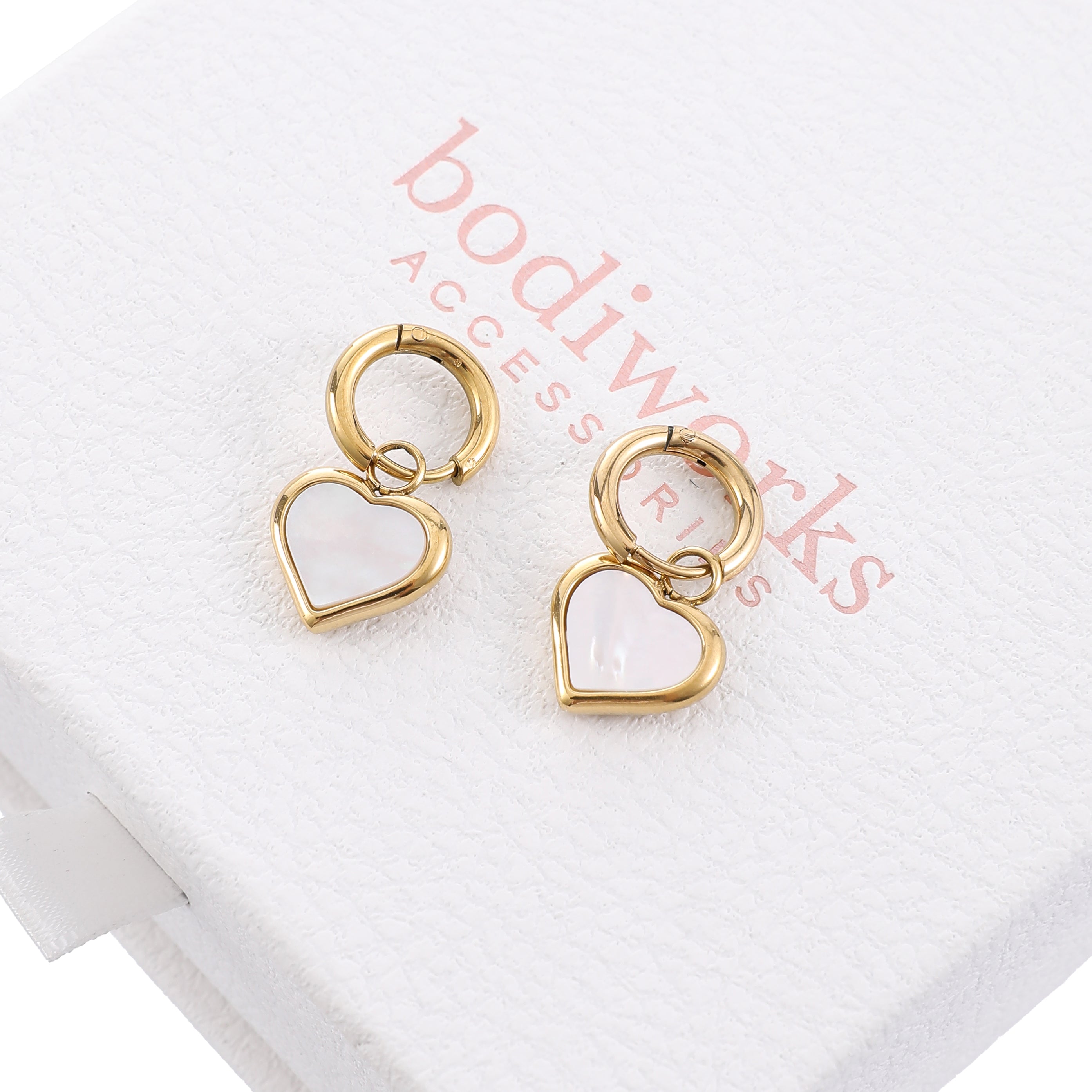 Gold Heart Drop Earrings
