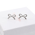 Silver Bow Stud Earrings