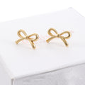 Gold Bow Stud Earrings