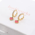 Gold Heart Charm Earrings