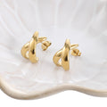Gold Twist Loop Earrings