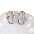 Silver Oval Link Earrings