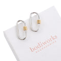 Silver & Gold Oval Link Earrings