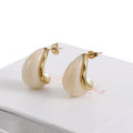 Gold & White Resin Earrings