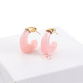 Pink Resin Hoop Earrings