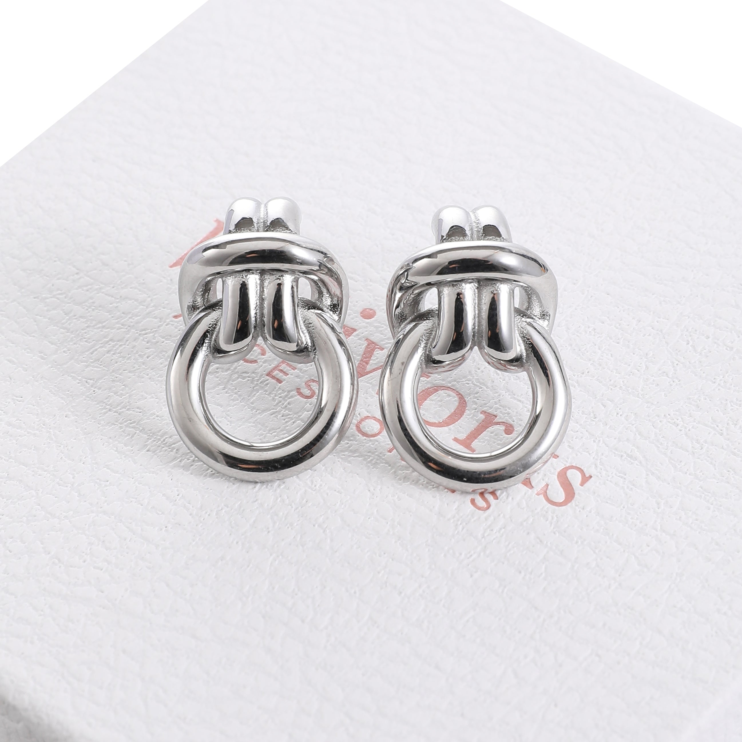 Silver Loop Knot Earrings