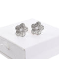 Silver Flower Pearl Earrings