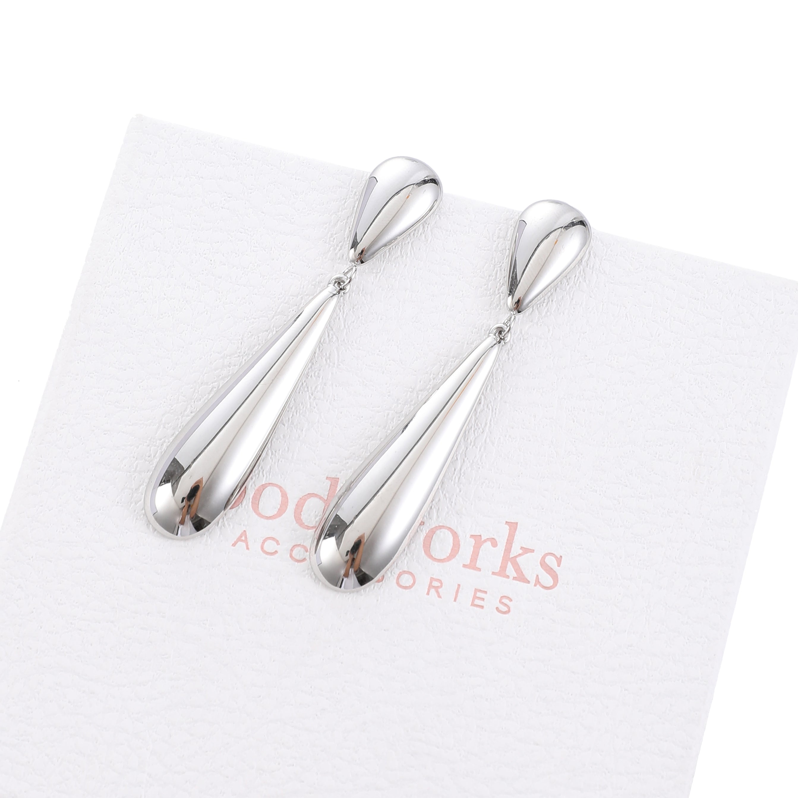 Silver Long Drop Earrings