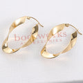 Gold Twist Oval Hoop Earrings