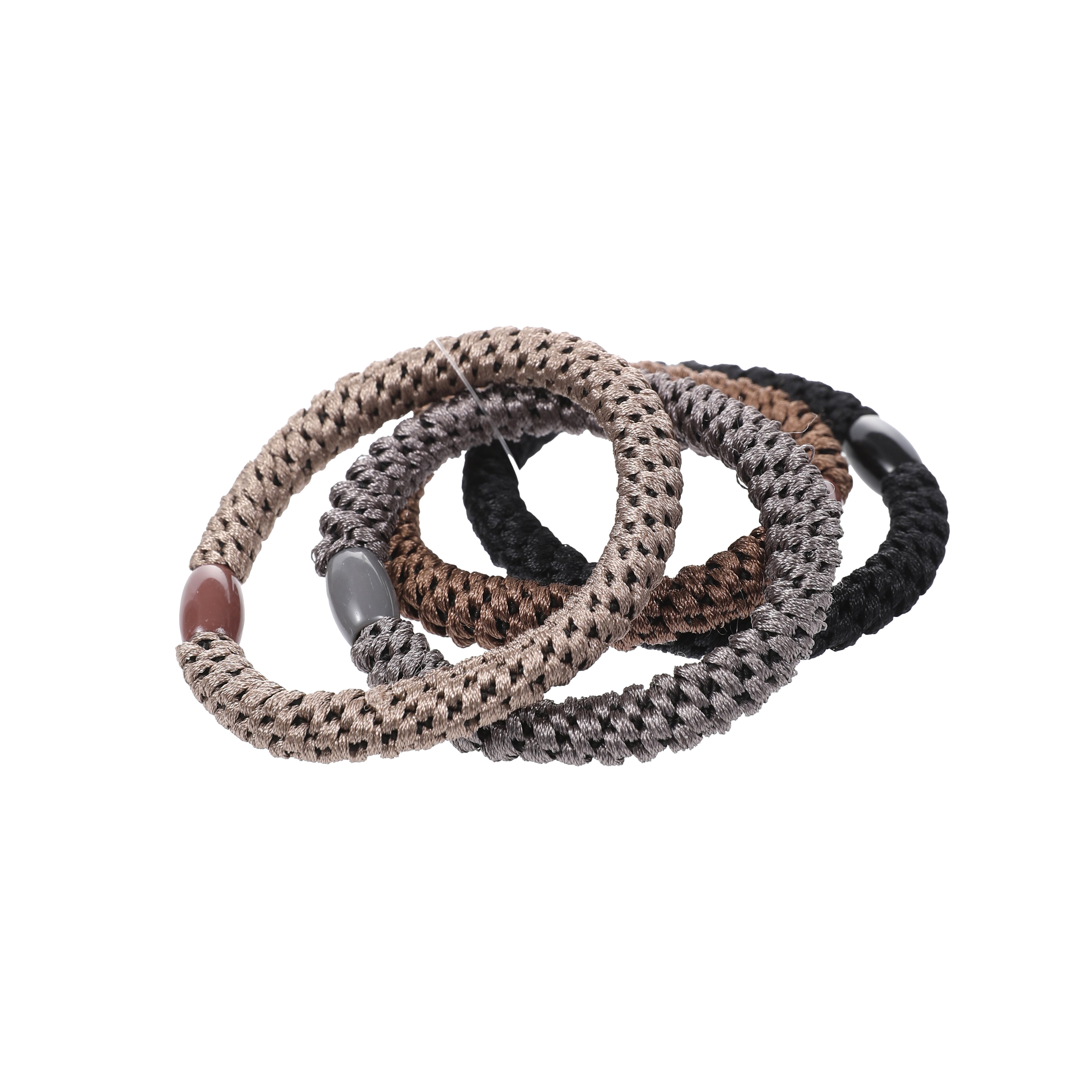 Thick Woven Hair Elastics – Dark Colours