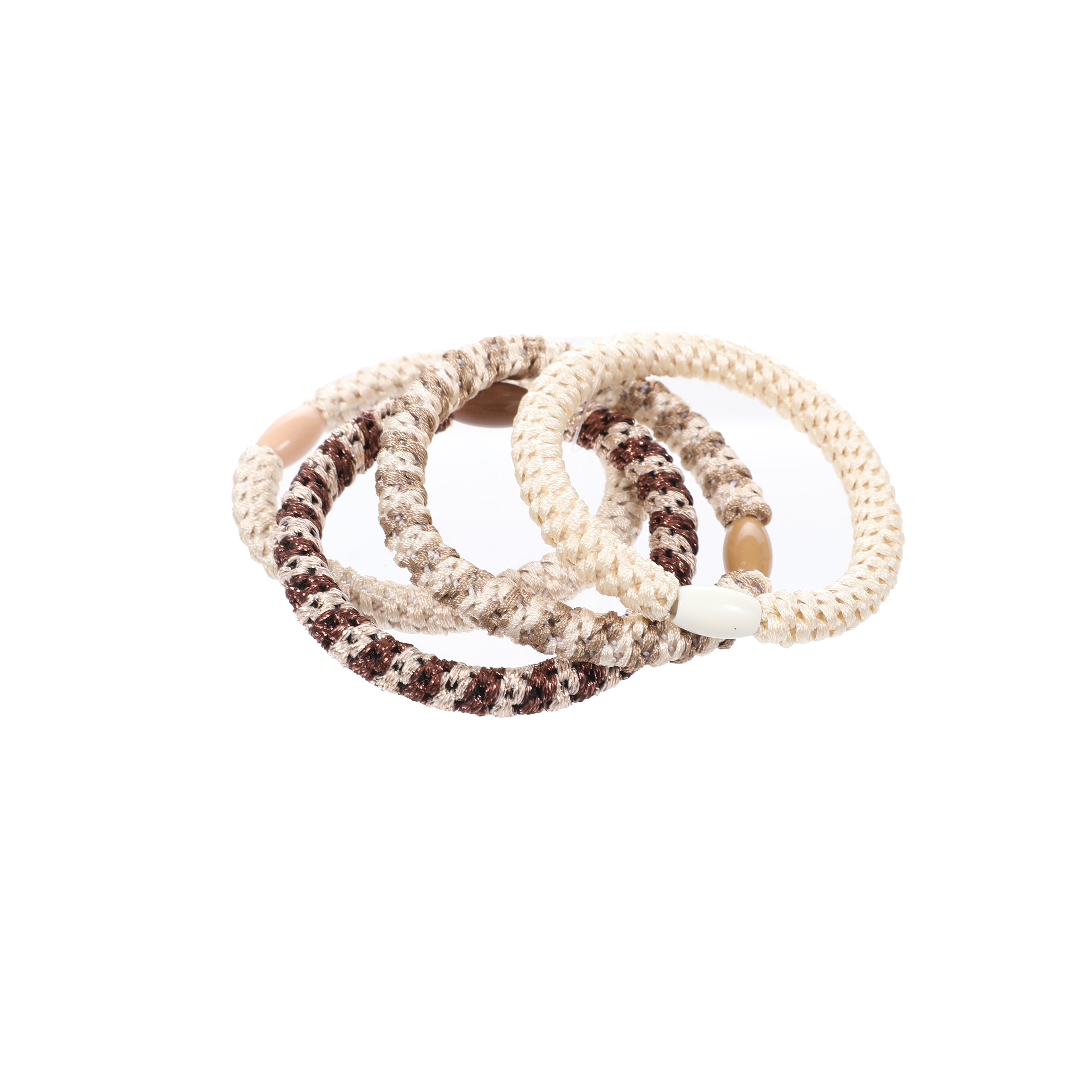 Thick Woven Hair Elastics – Light Colours