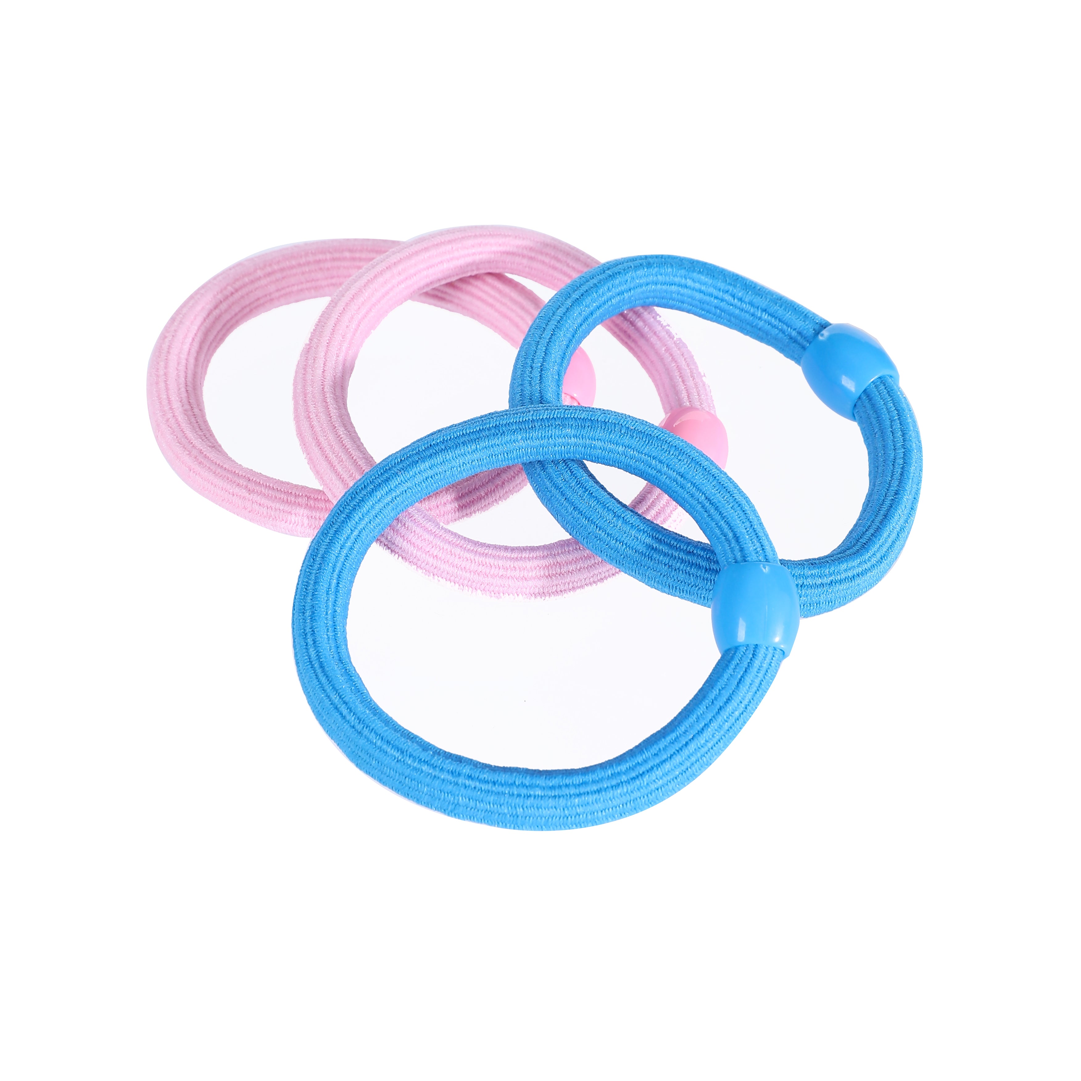 Thick Hair Elastics – Blue & Pink